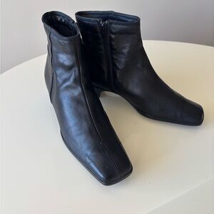 Elegant Black Leather Ankle Boots